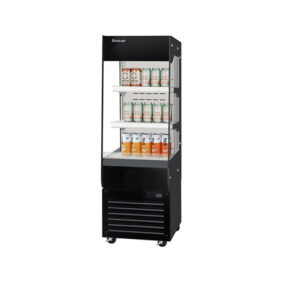 Turbo Air TOM20-60N-B Black Slim Vertical 2-Shelf Open Display Case