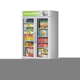 Turbo Air TGF-35SD-N-W White Swing 2 Door Freezer with LED Advertising Panel