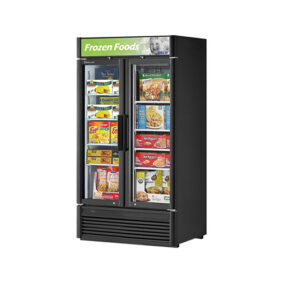 Turbo Air TGF-35SD-N-B Black Swing 2 Door Freezer with LED Advertising Panel