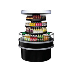 Turbo Air TIOM-48RRS-N Stainless Steel Open Air Round Island Display Case