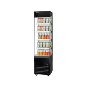 Turbo Air TOM20-75N-S Stainless Steel Slim Vertical 4-Shelf Open Display Case