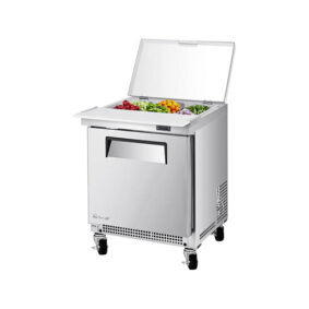Turbo Air MST-24S-N6 1 Door Refrigerated Salad Prep Table with Clear Lid