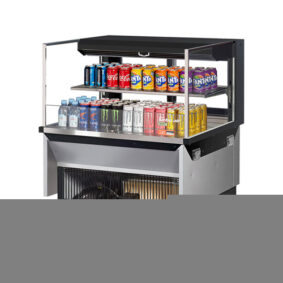 Turbo Air TOM-36L-UFD-B-2SI-N Black Drop-In Refrigerated Open Display Case Merchandiser