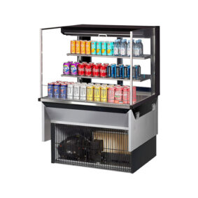 Turbo Air TOM-36L-UFD-B-3SI-N Black Drop-In Refrigerated Open Display Case Merchandiser