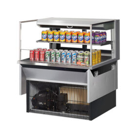 Turbo Air TOM-36L-UFD-S-2SI-N Stainless Steel Drop-In Refrigerated Open Display Case Merchandiser