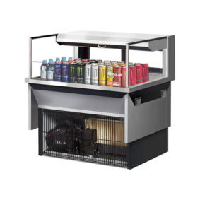 Turbo Air TOM-36L-UFD-S-1SI-N Stainless Steel Drop-In Refrigerated Open Display Case Merchandiser