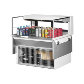 Turbo Air TOM-36L-UFD-W-1SI-N White Drop-In Refrigerated Open Display Case Merchandiser