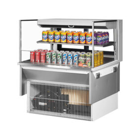 Turbo Air TOM-36L-UFD-W-2SI-N White Drop-In Refrigerated Open Display Case Merchandiser