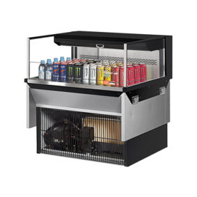 Turbo Air TOM-36L-UF-B-1SI-N Black Drop-In Refrigerated Open Display Case Merchandiser