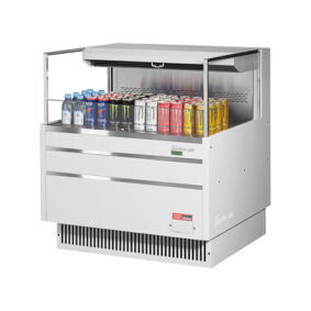 Turbo Air TOM-36L-UF-W-1S-N White Horizontal Refrigerated Open Curtain Merchandiser