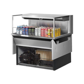 Turbo Air TOM-36L-UF-S-1SI-N Stainless Steel Drop-In Refrigerated Open Display Case Merchandiser