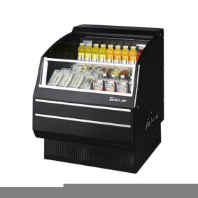 Turbo Air TOM-30SB-SP-A-N Black Horizontal Refrigerated Open Curtain Merchandiser