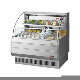 Turbo Air TOM-40LS-N Stainless Steel Low Profile Horizontal Refrigerated Open Curtain Merchandiser