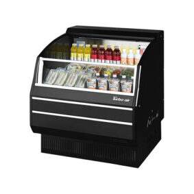 Turbo Air TOM-40SB-SP-N Black Horizontal Refrigerated Open Curtain Merchandiser