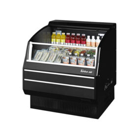 Turbo Air TOM-40SB-SP-A-N Black Horizontal Refrigerated Open Curtain Merchandiser