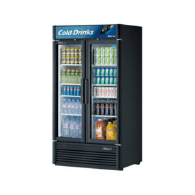 Turbo Air TGM-35SD-B-N Black Two Glass Door Refrigerated Merchandiser