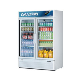 Turbo Air TGM-47SDW-N White Two Glass Door Refrigerated Merchandiser