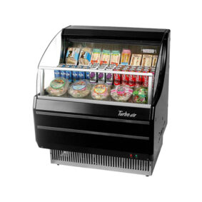 Turbo Air TOM-30SB-N Black Slim Line Horizontal Air Curtain Display Case