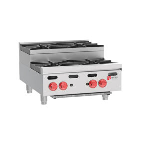 Wolf AHP424U-NAT Achiever Natural Gas 24" 4 Burner Step Up Countertop Range 120000 BTU