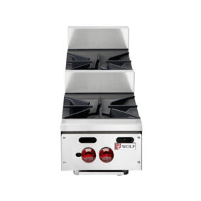 Wolf AHP212U-NAT Achiever Natural Gas 12" 2 Burner Step Up Countertop Range 60000 BTU