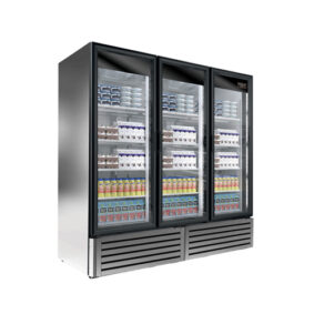 KOOL-IT LX-74RS Triple Glass Door Stainless Steel Merchandiser Refrigerator