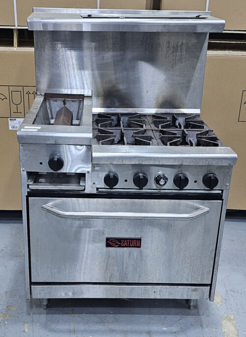 Saturn Combination Range 12" charbroiler 4 burner with oven - Image 2