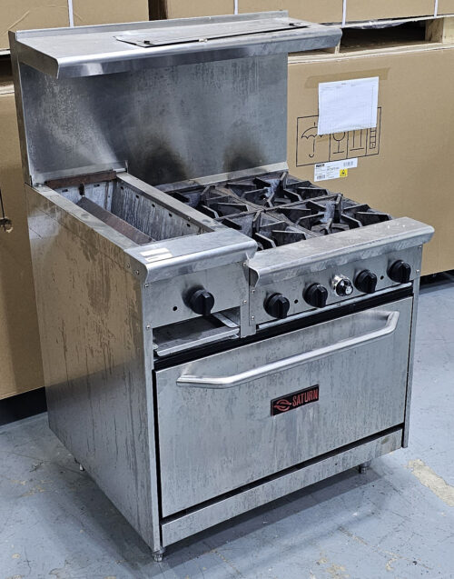 Saturn Combination Range 12" charbroiler 4 burner with oven - Image 7