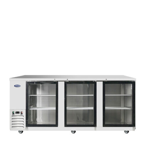 Atosa MBB90GGR 90" Glass 3 Door Back Bar Cooler - 30.1 Cu. Ft. - Image 3