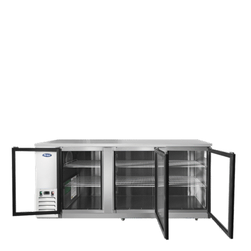 Atosa MBB90GGR 90" Glass 3 Door Back Bar Cooler - 30.1 Cu. Ft. - Image 4