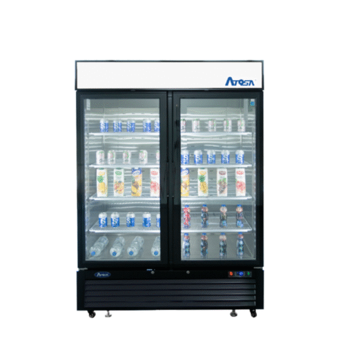Atosa MCF8721ES 54" Bottom Mount 2 Glass Door Merchandiser Freezer - 43.8 Cu. Ft. - Image 1