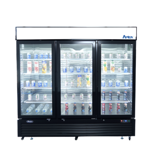 Atosa MCF8728 81" Bottom Mount 3 Glass Door Merchandiser Freezer - 68 Cu. Ft. - Image 1