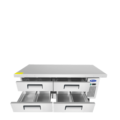 Atosa MGF8454GR 76" 4-Drawer Refrigerated Chef Base with Extended Top - 12.1 Cu. Ft. - Image 6