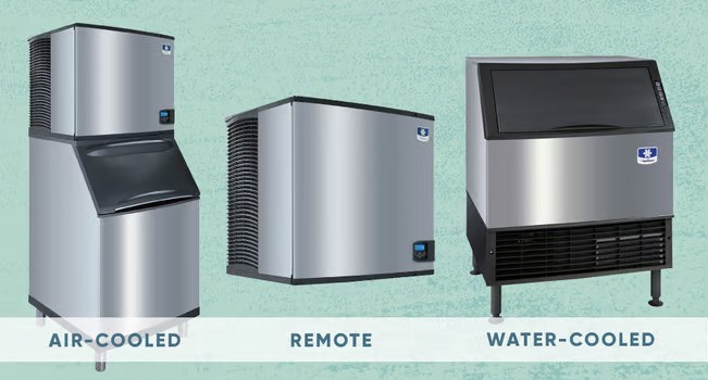 commercial ice maker condenser types