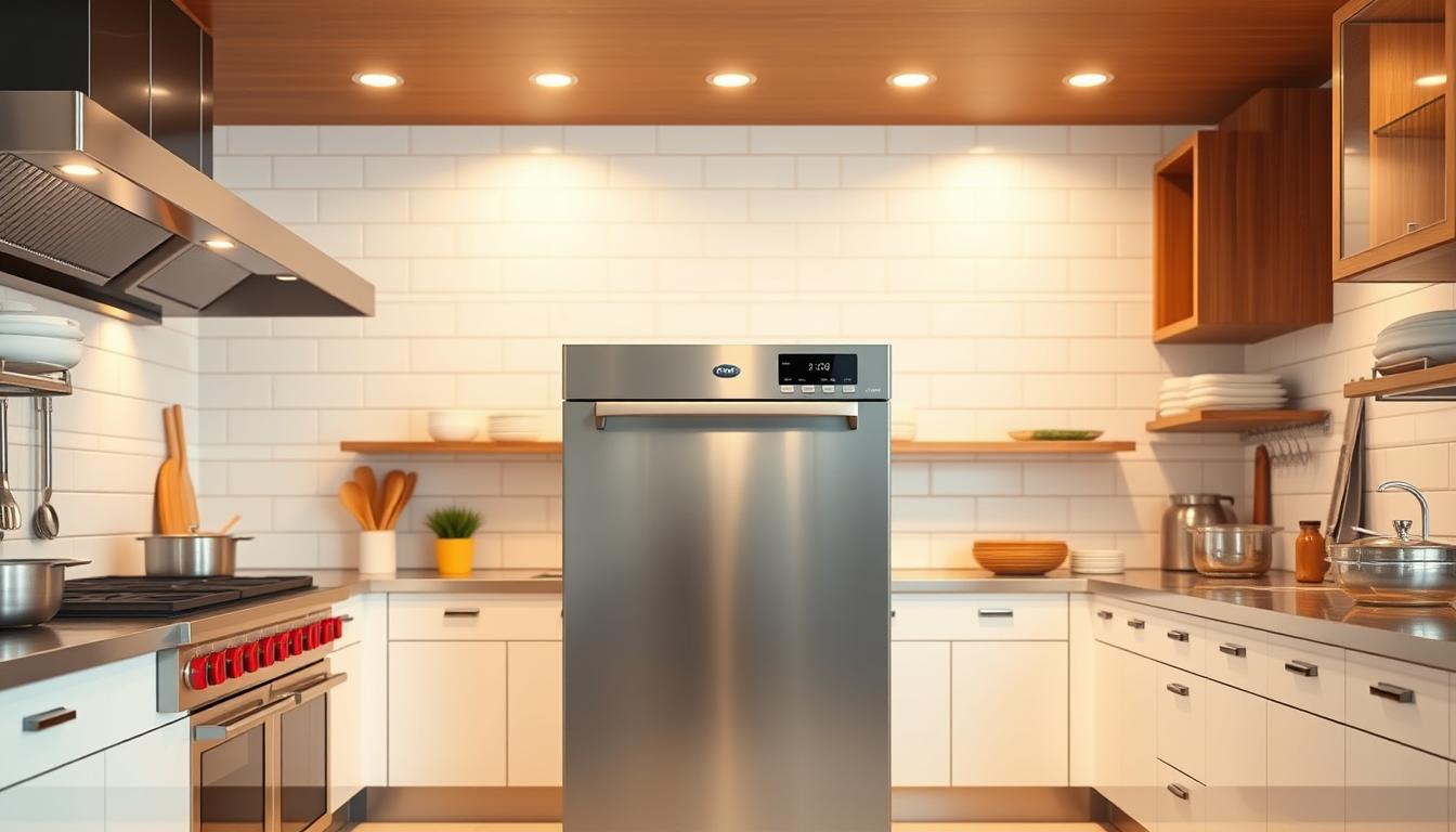 Low temperature dishwasher in a kitchen Low temperature dishwasher in a kitchen