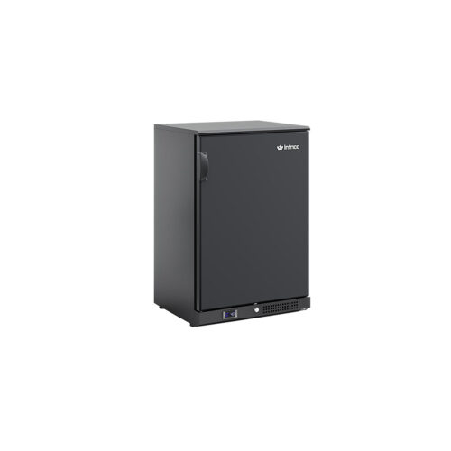 Infrico IMD-ERV15 SD Narrow back bar coolers black finish - 1 solid door ERV Series - 5 ft3 - Image 1