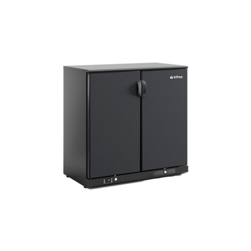 Infrico IMD-ERV35 SD Narrow back bar coolers black finish - 3 solid doors ERV Series - 11,6 ft3 - Image 1