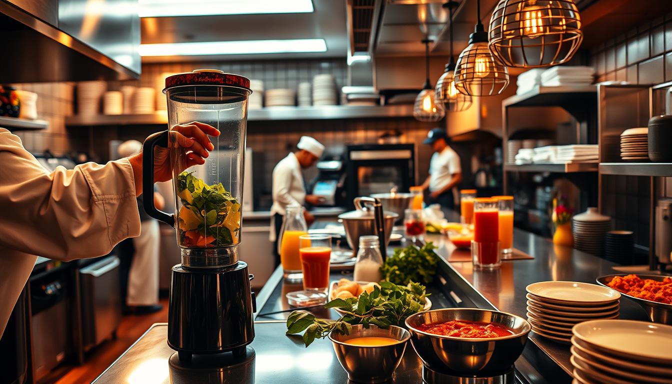 Efficient blending in a restaurant kitchen Efficient blending in a restaurant kitchen