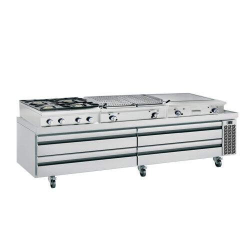 Infrico IUC-MSG96 Chef Bases - 4 Drawers 12 Pans MSG Series - 20,6 ft3

Holds up to 1000 lbs - Capacity for up to 6" deep pans - Image 1