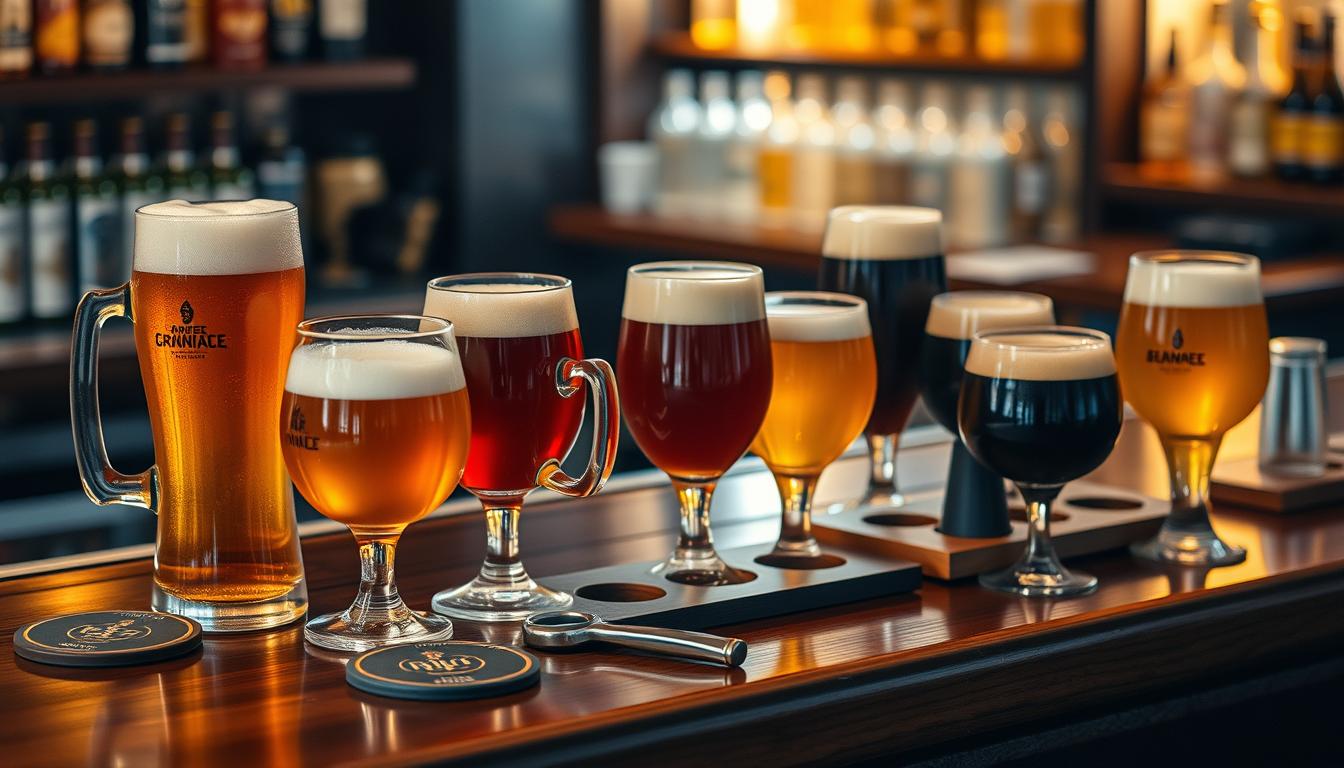 beer glasses and accessories