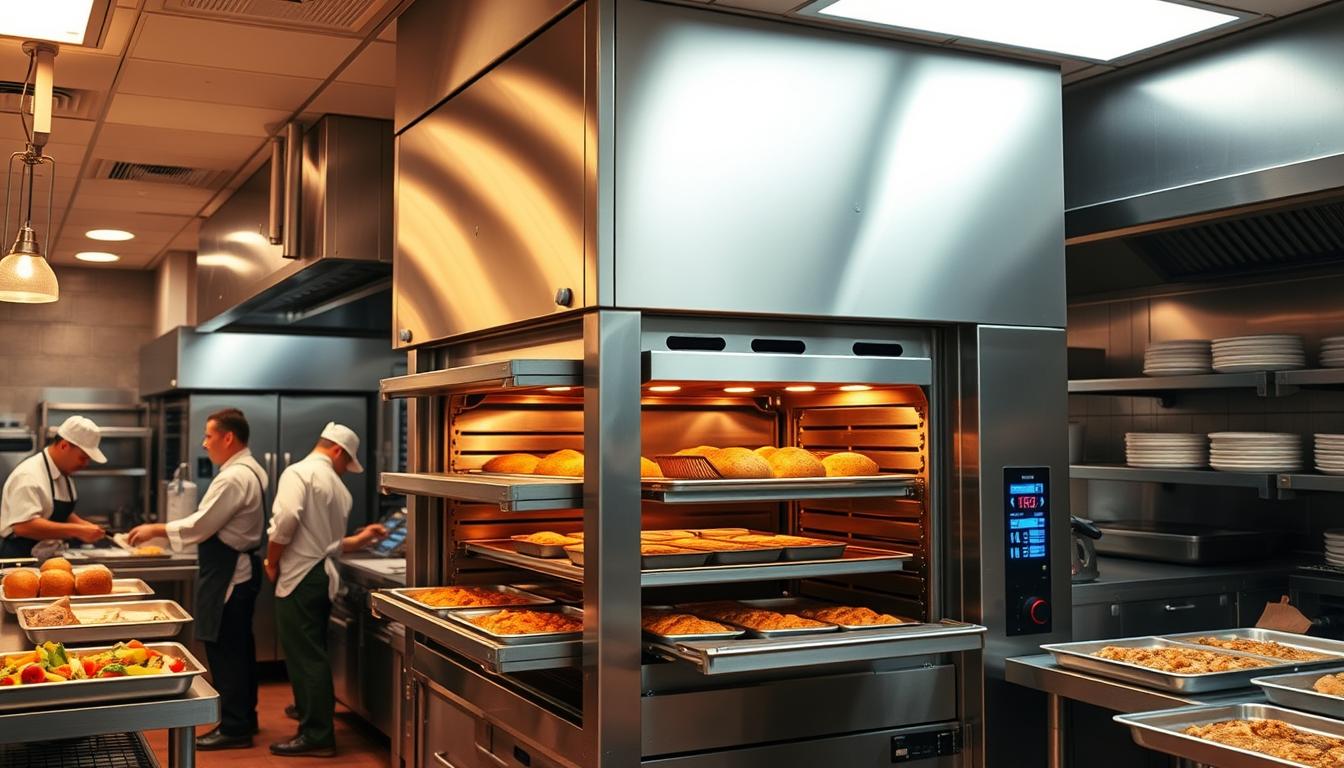 Commercial Oven in a Busy Restaurant Kitchen