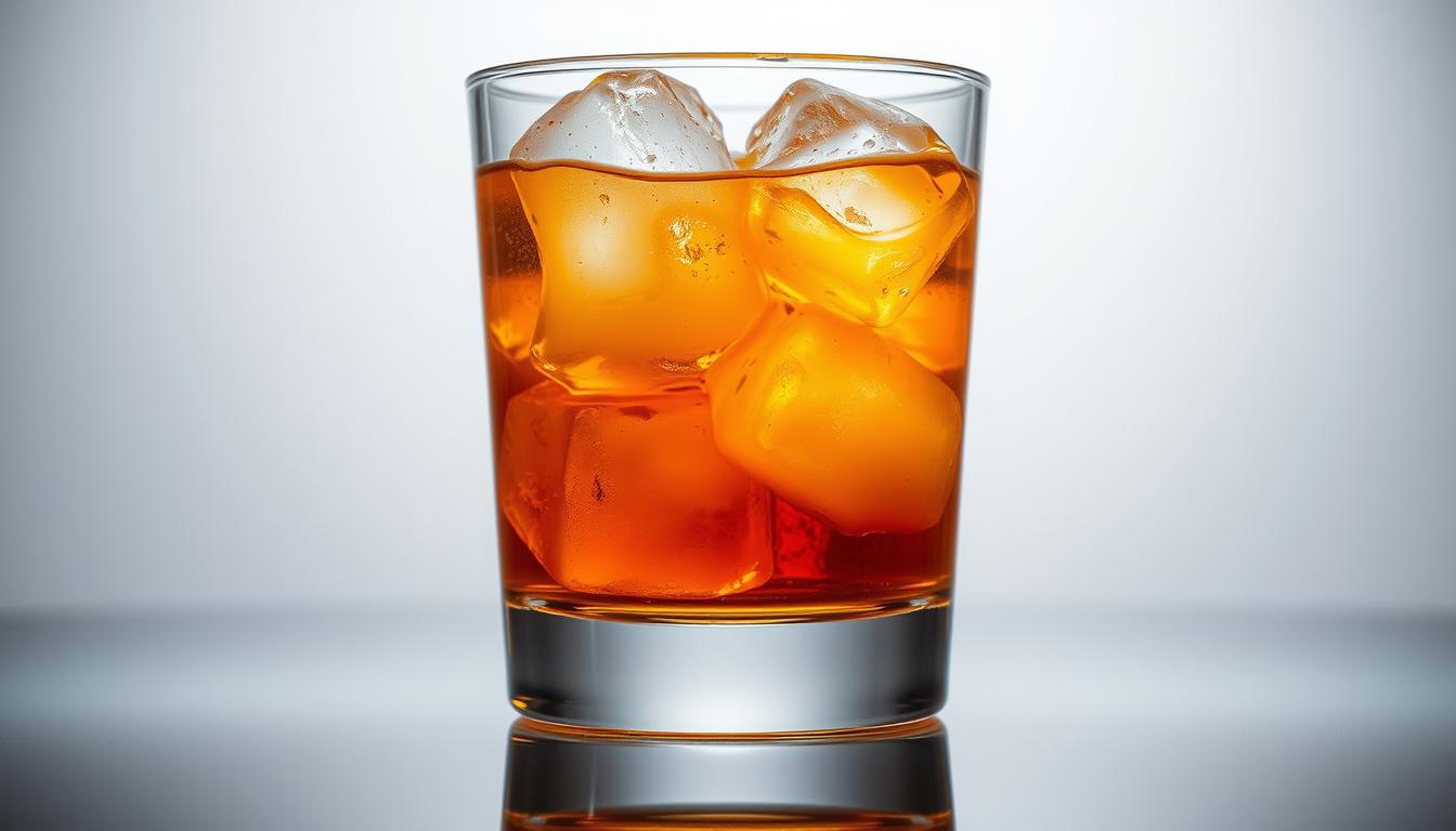 Blending ice in a cocktail