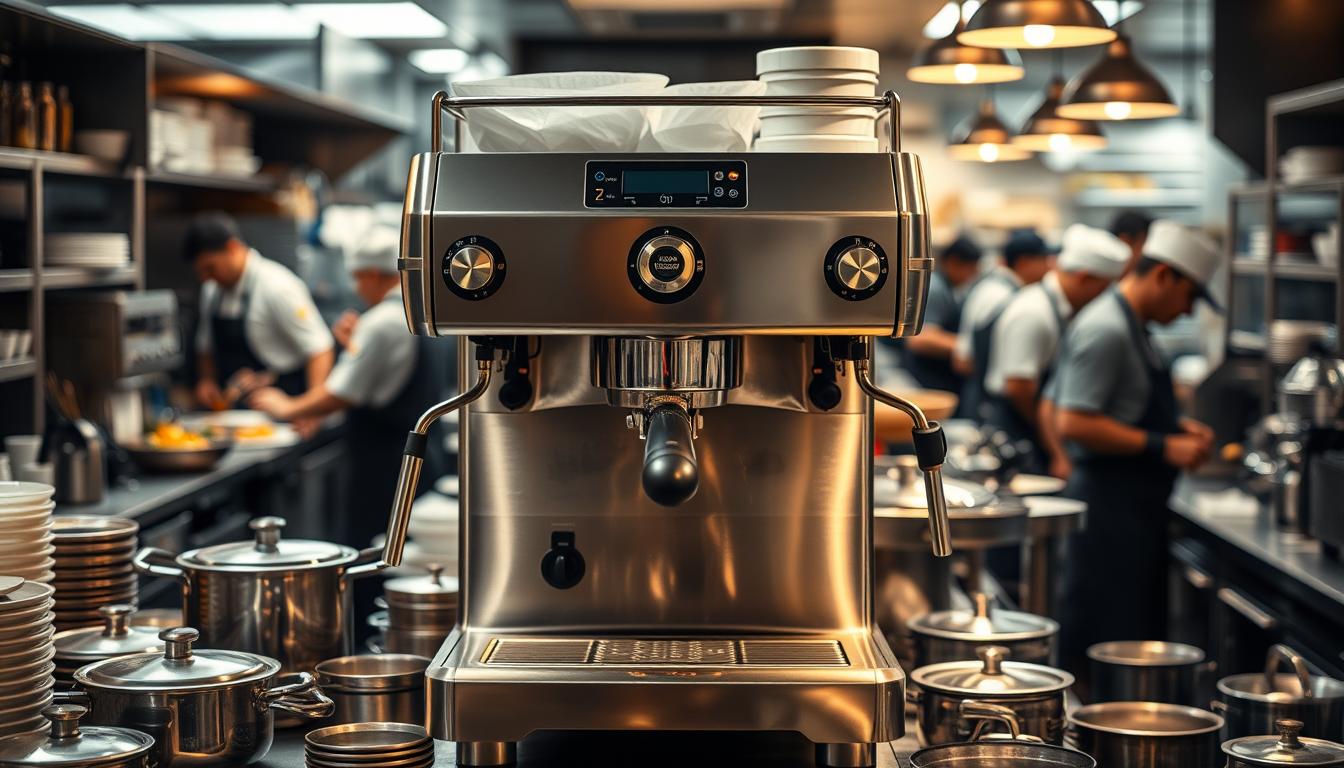 coffee machine in a restaurant kitchen