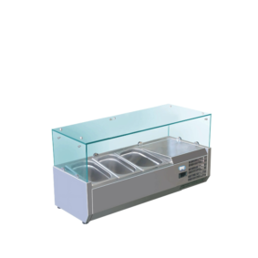Cold Zone Refrigerated Topping Rail with Glass Guard CZ TR-40XG