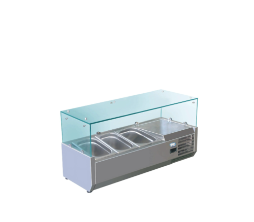 CZTR-48XG.png Cold Zone Refrigerated Topping Rail with Glass Guard CZ TR-40XG - Image 1