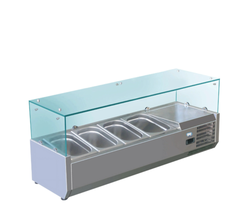 CZTR-63XG.png Cold Zone Refrigerated Topping Rail with Glass Guard CZ TR-63XG - Image 1