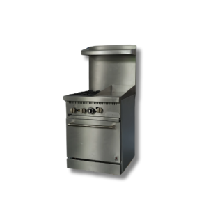 Hot Zone Gas Range with Built-In Convection Oven 24"w/12" Griddle top with 2 Open Burners HZ-CR24-12MG
