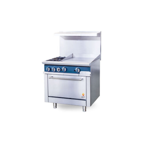 Hot Zone Gas Range with Built-In Convection Oven 36"w/24" Griddle top (Thermostat) HZ CR36-24TG - Image 1
