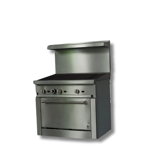 Hot Zone Gas Range with Built-In Convection Oven 36"w/36"Charbroiler top HZ CR36-36CB - Image 1