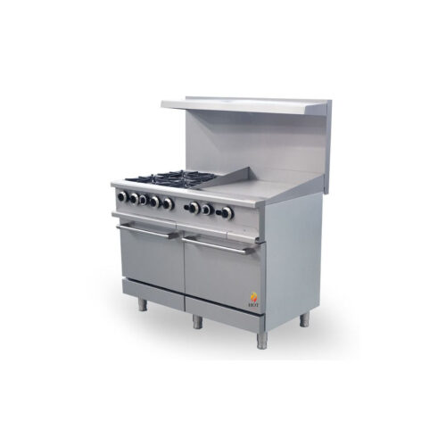 Hot Zone Gas Range with Built-In Convection Oven 48"w/24" HZ CR48-24MG - Image 1