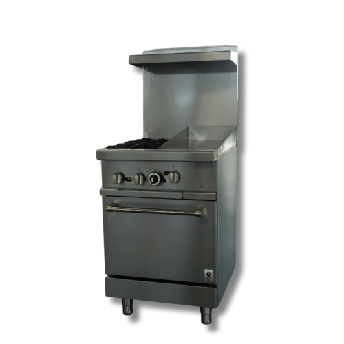 HZ-R24-12MG.png Hot Zone Gas Range 24"w/12" Griddle top with 2 Open Burners HZ R24-12MG - Image 1